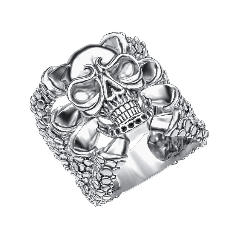 ring 004 skull 3D Print Model .c4d .max .obj .3ds .fbx .stl .blend 