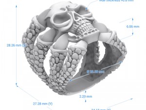 ring 004 skull 3D Принт Модель