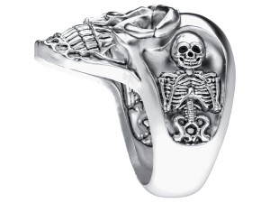 ring 005 skull Modello di stampa 3D