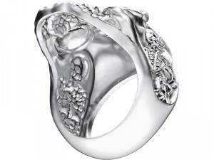 ring 005 skull Modello di stampa 3D