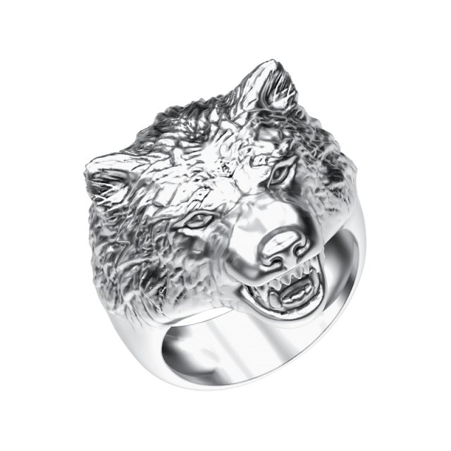 ring 008 wolf 3D Принт Модель .c4d .max .obj .3ds .fbx .stl .blend 