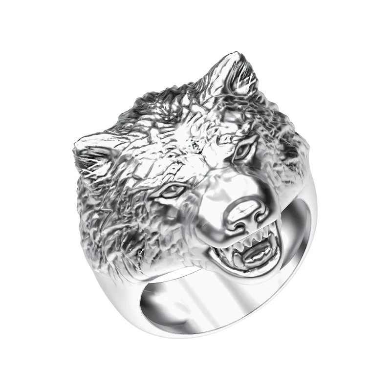 ring 008 wolf 3D Print Model .c4d .max .obj .3ds .fbx .stl .blend 