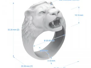 ring 010 lion 3D Print Model