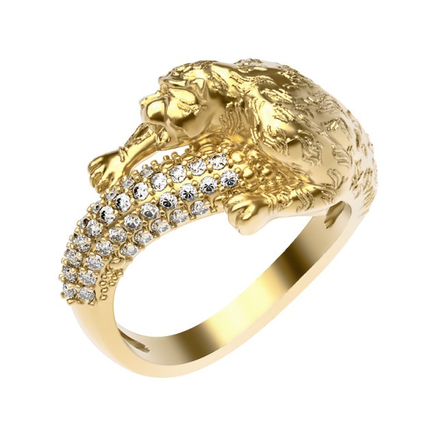 ring 012 panther 3Dプリントモデル .c4d .max .obj .3ds .fbx .stl .blend