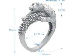 ring 012 panther 3Dプリントモデル