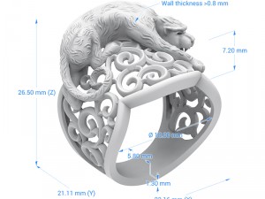 ring 013 panther Modello di stampa 3D