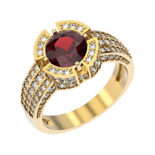 ring 014 gemstone Modelo de Impressão 3D .c4d .max .obj .3ds .fbx .stl .blend 