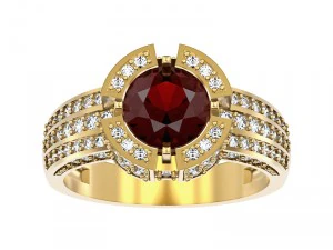 リング014宝石 3Dプリントモデル