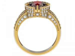 リング014宝石 3Dプリントモデル