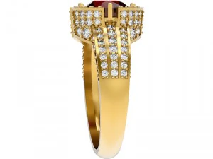 リング014宝石 3Dプリントモデル