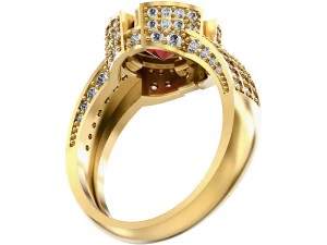 リング014宝石 3Dプリントモデル