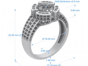 ring 014 gemstone Modelo de Impressão 3D