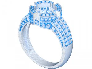 リング014宝石 3Dプリントモデル