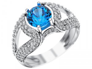 ring 015 gemstone 3D Print Model