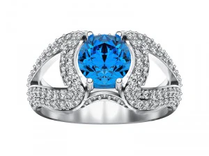 anel 015 pedra preciosa Modelo de Impressão 3D