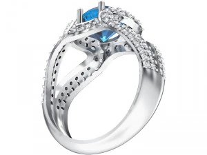 anel 015 pedra preciosa Modelo de Impressão 3D