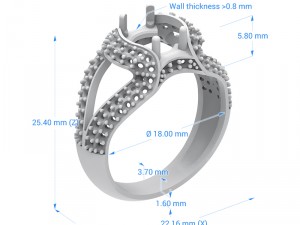 ring 015 gemstone Model Cetak 3D