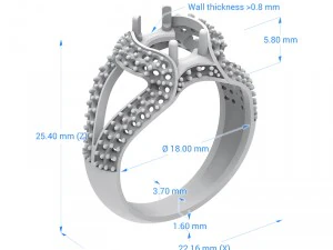 anel 015 pedra preciosa Modelo de Impressão 3D