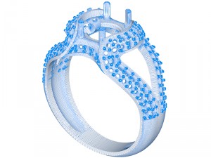 ring 015 gemstone Model Cetak 3D