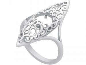 ring 016 cabochon 3Dプリントモデル
