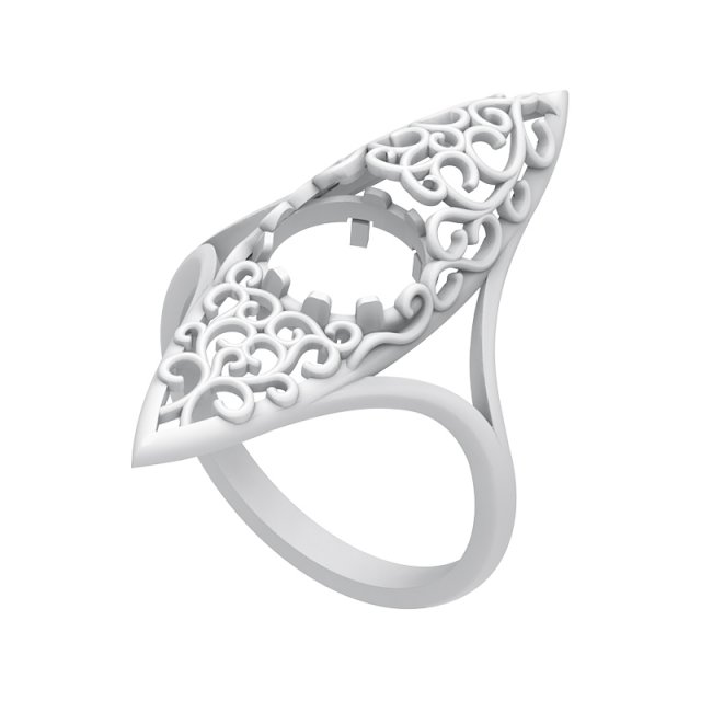 Download ring 016 cabochon 3D Model