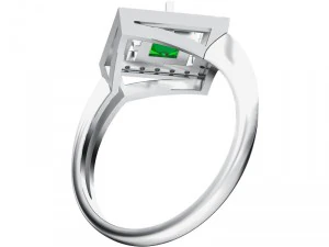 anel 021 pedra preciosa Modelo de Impressão 3D