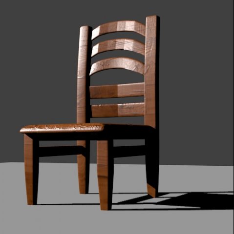 woodenchair 3D 모델 .c4d .max .obj .3ds .fbx .stl .blend 