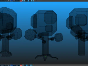 pixel trees 5 pack 3D Model