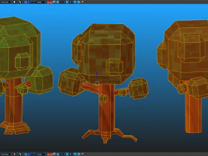 pixel trees 5 pack 3D Model
