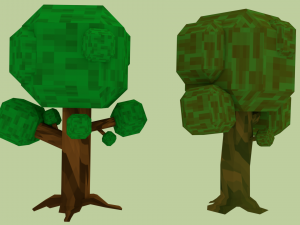 pixel trees 5 pack 3D 模型