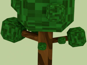 pixel trees 5 pack 3D Model