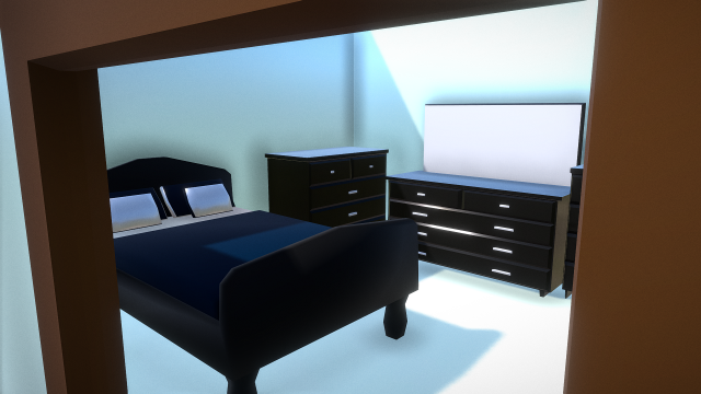 elegant low poly master bedroom set 3D Модель .c4d .max .obj .3ds .fbx .stl .blend 