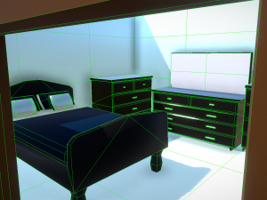 elegant low poly master bedroom set 3D Модель
