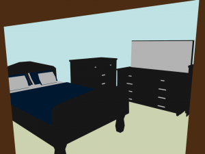 elegant low poly master bedroom set 3D Модель