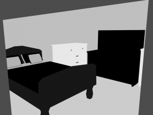 elegant low poly master bedroom set 3D Модель