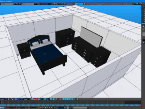 elegant low poly master bedroom set 3D Model