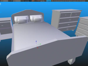 elegant low poly master bedroom set 3D Model