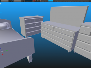 elegant low poly master bedroom set 3D Модель