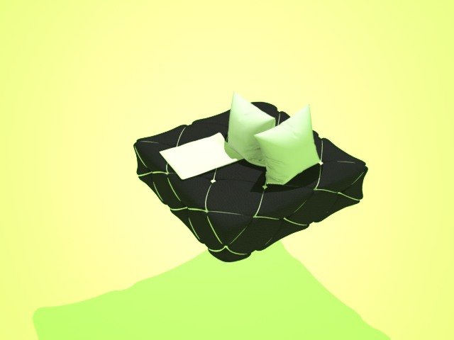black sofa with white gambeson pillow and blanket 3D मॉडल .c4d .max .obj .3ds .fbx .stl .blend 