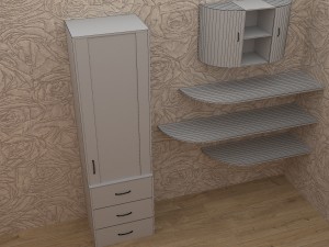 pack of book shelf 3D Model
