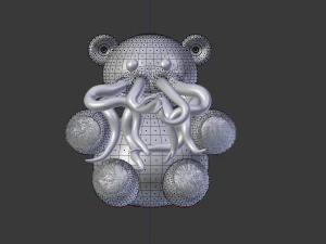 tentacle bear - high and low poly 3D Model