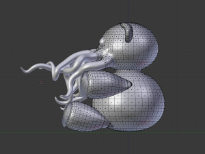 tentacle bear - high and low poly Modelo 3D
