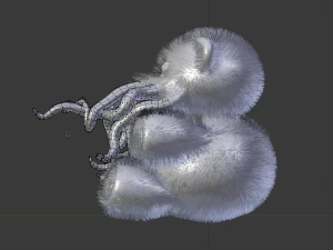 tentacle bear - high and low poly 3D Model