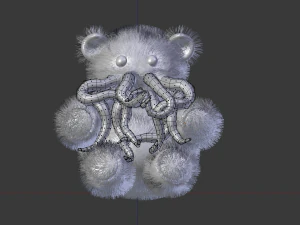 tentacle bear - high and low poly 3D Model