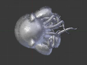 tentacle bear - high and low poly 3D Model
