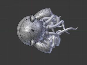 tentacle bear - high and low poly 3D Model
