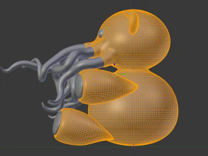 tentacle bear - high and low poly 3D Model