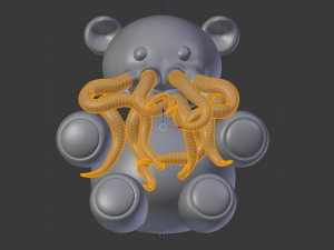 tentacle bear - high and low poly Modelo 3D
