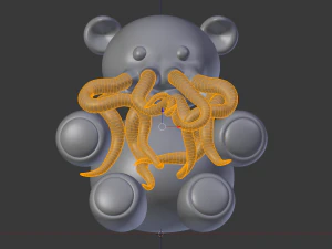 tentacle bear - high and low poly 3D Model