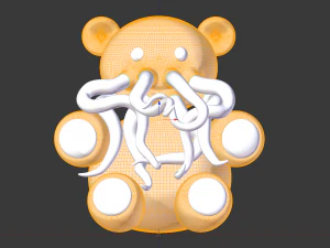 tentacle bear - high and low poly 3D Model